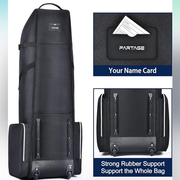 NEW! Partage Golf Travel Bag with Wheels Golf Travel Case for Airlines Black - Picture 5 of 12